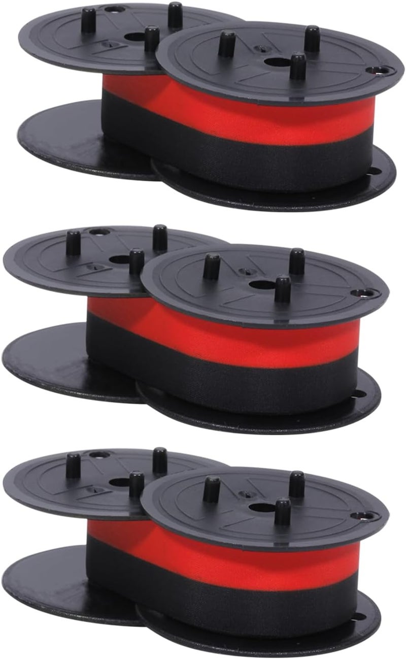 Bigger Replacement for Porelon 11216 Universal Twin Spool Calculator Ribbon for Nukote BR80c, Sharp EL-1197PIII, Dataproducts R3027, Casio DR-210R, Canon MP11DX MP25DV, Black and Red, 3 Pack - Image 1